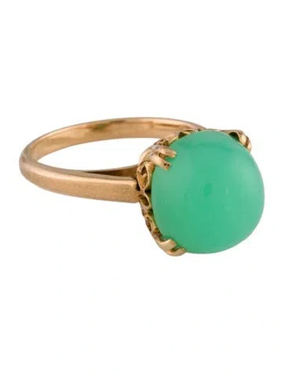 Pre-owned Ring 18k 6.70ctw Chrysoprase Cocktail  In Multi