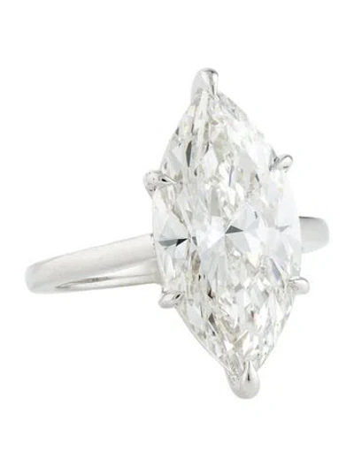 Pre-owned Ring 18k 7.04ct Lab-grown Diamond Solitaire Engagement  In Multi