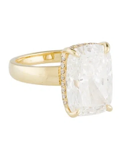 Pre-owned Ring 18k 7.07ct Lab-grown Diamond Engagement  In Multi