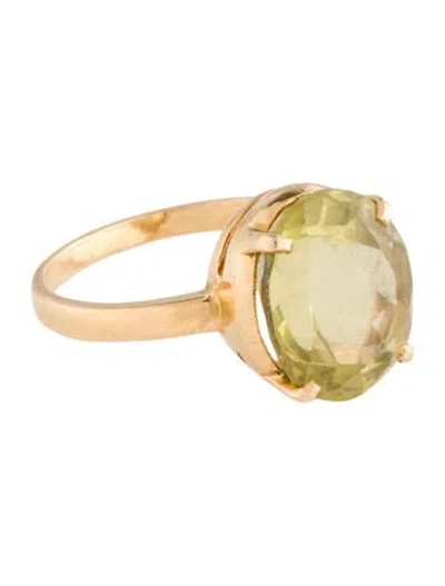 Pre-owned Ring 18k 7.19ct Quartz Cocktail  In Multi