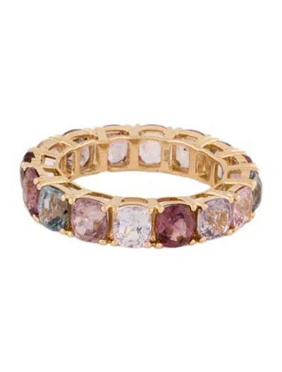 Pre-owned Ring 18k 7.67ctw. Spinel Eternity Band In Multi