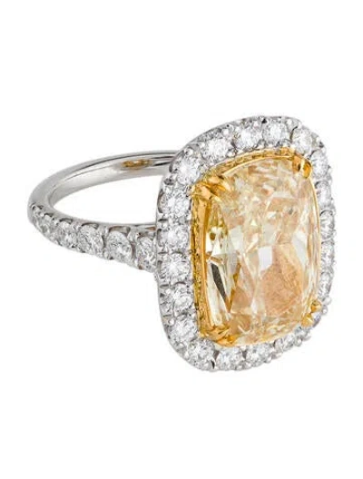 Pre-owned Ring 18k 9.05ct Diamond Engagement  In Multi