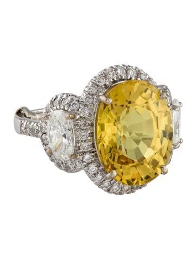 Pre-owned Ring 18k 9.65ct Sapphire & 1.81ctw Diamond Cocktail  In Multi