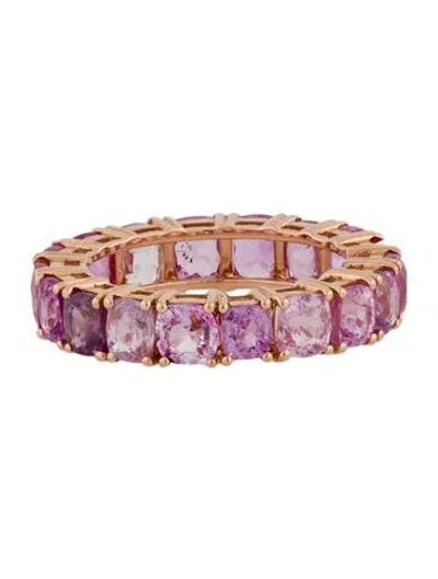 Pre-owned Ring 18k 9.72ctw Pink Sapphire Eternity  In Multi