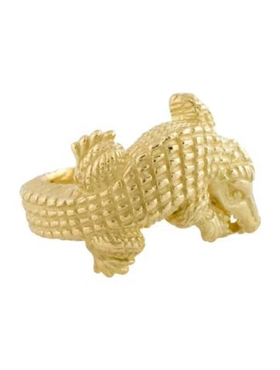 Pre-owned Ring 18k Alligator Motif Cocktail  In Multicolor