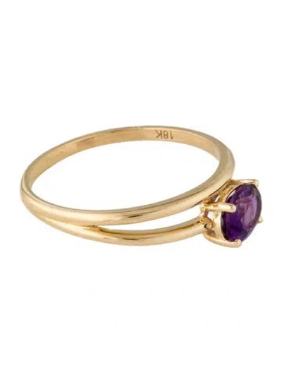 Pre-owned Ring 18k Amethyst Cocktail  In Multi