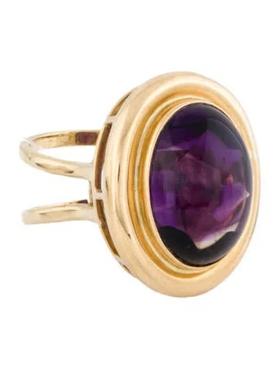 Pre-owned Ring 18k Amethyst Cocktail  In Multi