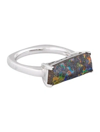 Pre-owned Ring 18k Boulder Opal Cocktail  In Multi