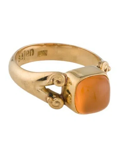 Pre-owned Ring 18k Carnelian Cocktail  In Multi