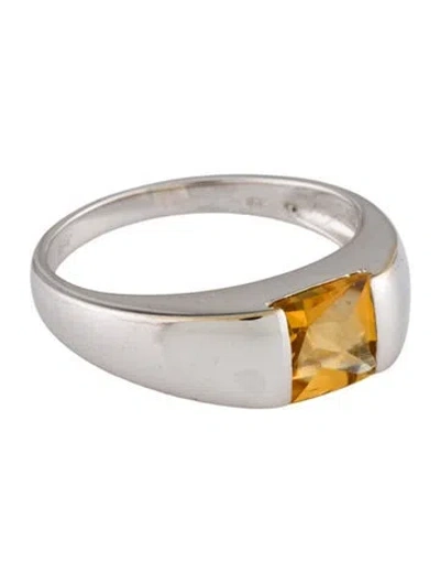 Pre-owned Ring 18k Citrine Band In Multi