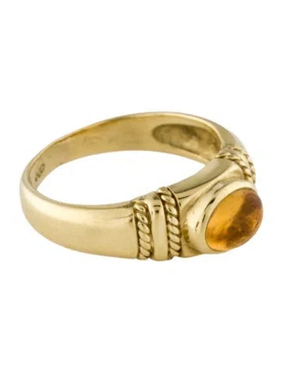 Pre-owned Ring 18k Citrine Cocktail  In Multi