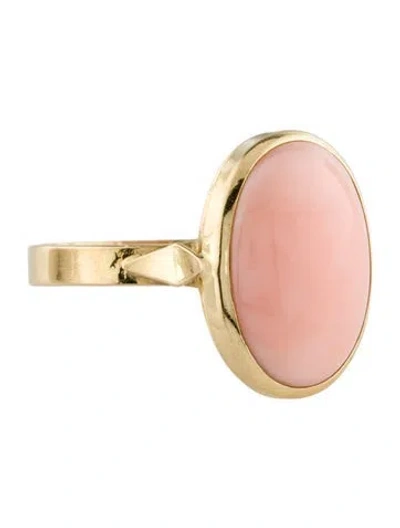 Pre-owned Ring 18k Coral Cocktail  In Multi