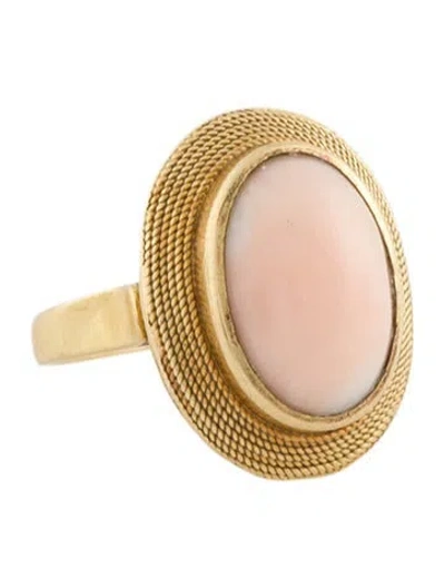 Pre-owned Ring 18k Coral Cocktail  In Multi