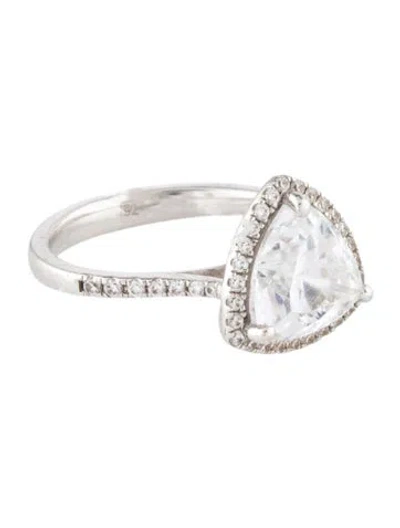 Pre-owned Ring 18k Cubic Zirconia Cocktail  In Multi