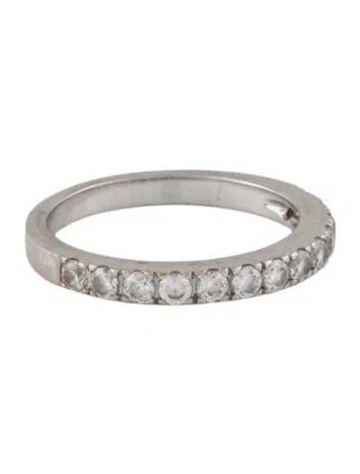 Pre-owned Ring 18k Cubic Zirconia Half Eternity  In Multi