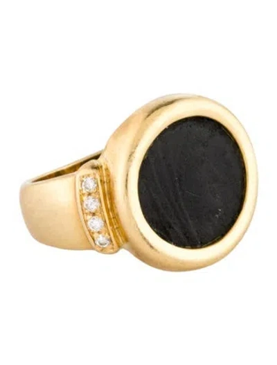 Pre-owned Ring 18k Diamond Ancient Coin  In Multi