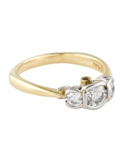 Pre-owned Ring 18k Diamond & Ruby Cocktail  In Multi