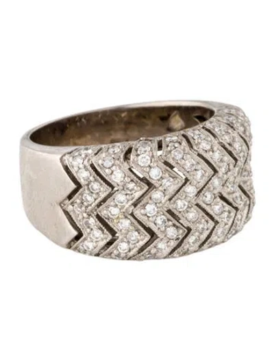 Pre-owned Ring 18k Diamond Band In Multi