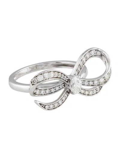 Pre-owned Ring 18k Diamond Bow Cocktail  In Multicolor