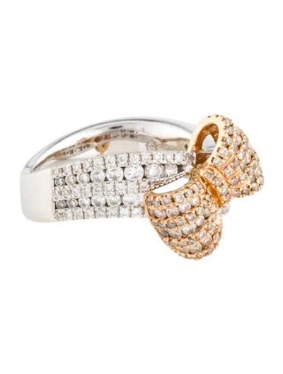 Pre-owned Ring 18k Diamond Bow  In Multi