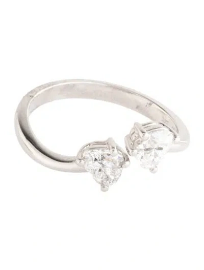 Pre-owned Ring 18k Diamond Bypass Cocktail  In Multicolor