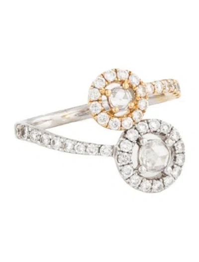 Pre-owned Ring 18k Diamond Bypass  In Multicolor