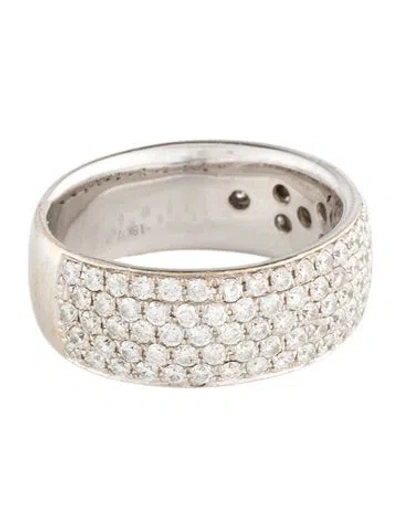 Pre-owned Ring 18k Diamond Cigar Band In Multi