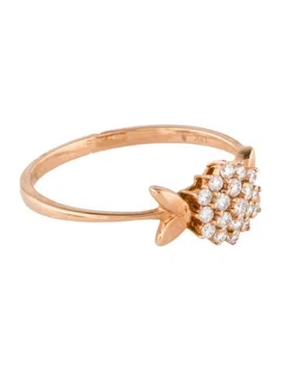 Pre-owned Ring 18k Diamond Cluster Cocktail  In Multi