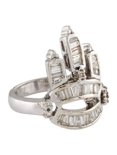 Pre-owned Ring 18k Diamond Cocktail  In Multi