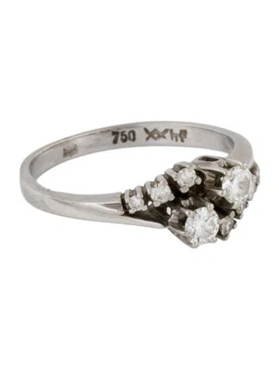Pre-owned Ring 18k Diamond Cocktail  In Multi