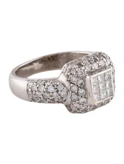 Pre-owned Ring 18k Diamond Cocktail  In Multi