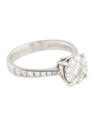 Pre-owned Ring 18k Diamond Cocktail  In Multi