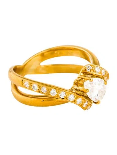 Pre-owned Ring 18k Diamond Cocktail  In Multi