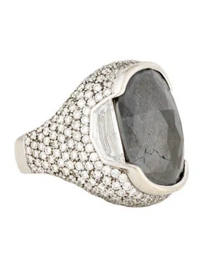 Pre-owned Ring 18k Diamond Cocktail  In Multi