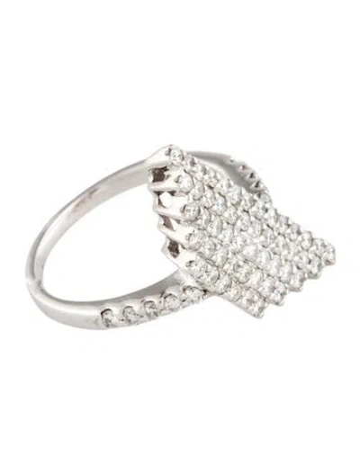 Pre-owned Ring 18k Diamond Cocktail  In Multi