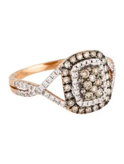 Pre-owned Ring 18k Diamond Cocktail  In Multi