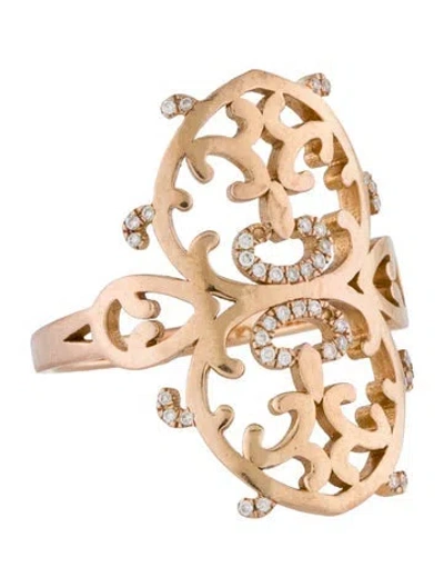 Pre-owned Ring 18k Diamond Cocktail  In Multi