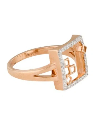 Pre-owned Ring 18k Diamond Cocktail  In Multi