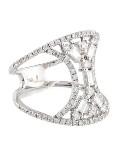 Pre-owned Ring 18k Diamond Cocktail  In Multi