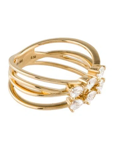 Pre-owned Ring 18k Diamond Cocktail  In Multi