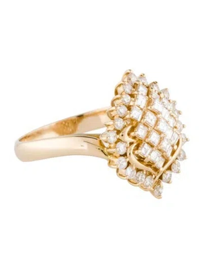 Pre-owned Ring 18k Diamond Cocktail  In Multi