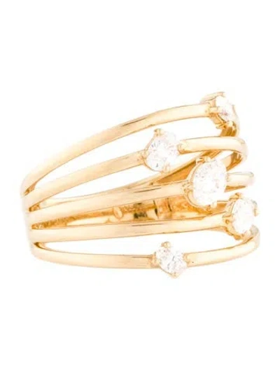Pre-owned Ring 18k Diamond Cocktail  In Multi