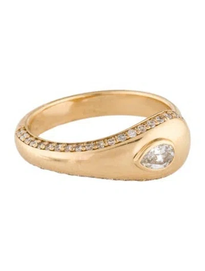 Pre-owned Ring 18k Diamond Cocktail  In Multi