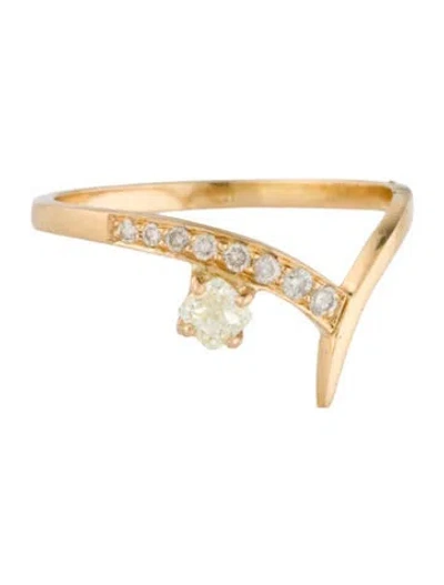 Pre-owned Ring 18k Diamond Cocktail  In Multi