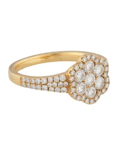 Pre-owned Ring 18k Diamond Cocktail  In Multi