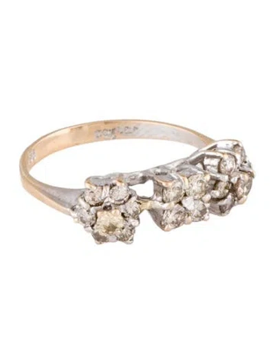Pre-owned Ring 18k Diamond Cocktail  In Multi