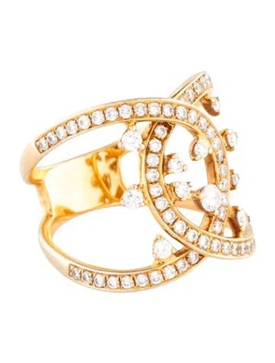 Pre-owned Ring 18k Diamond Cocktail  In Multi