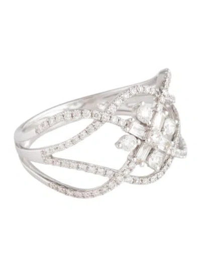 Pre-owned Ring 18k Diamond Cocktail  In Multicolor