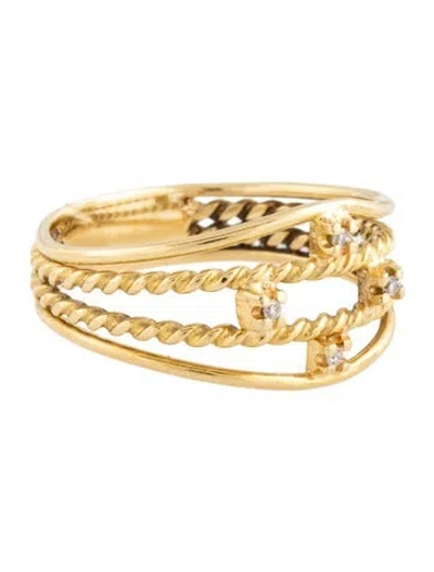Pre-owned Ring 18k Diamond Cocktail  In Multicolor