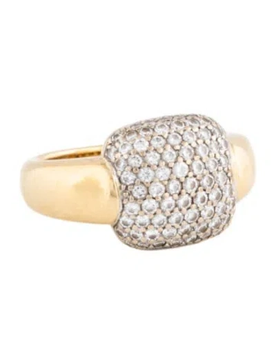 Pre-owned Ring 18k Diamond Cocktail  In Multicolor